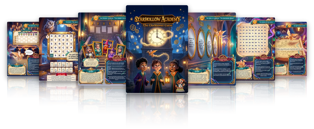Starhollow Academy: cover and puzzle pages