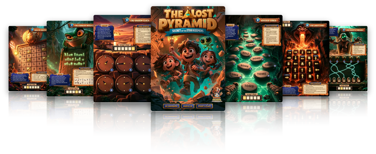 The Lost Pyramid: cover and puzzle pages